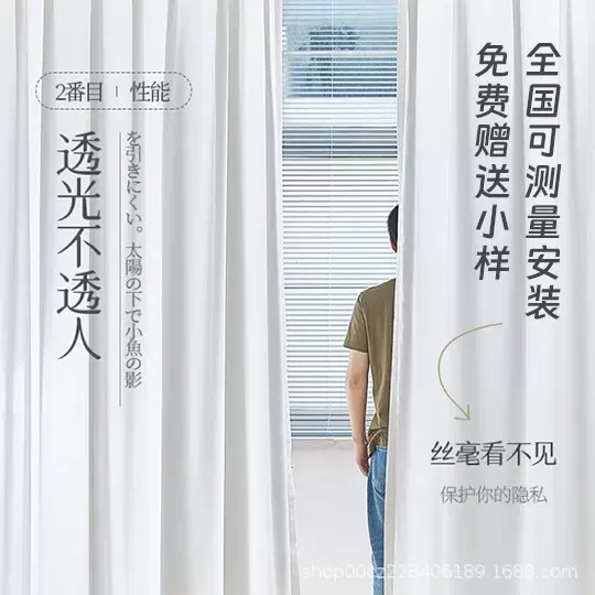 幻影纱新款加厚透光不透人窗帘纱帘防猫抓卧室客厅阳台百搭