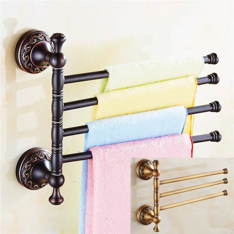 Black Antique Retro All Copper Towel Rack European Style Bathroom Rotating Towel Rack Black Antique Retro All Copper Towel Rack European Style Bathroom Rotating Towel Rack