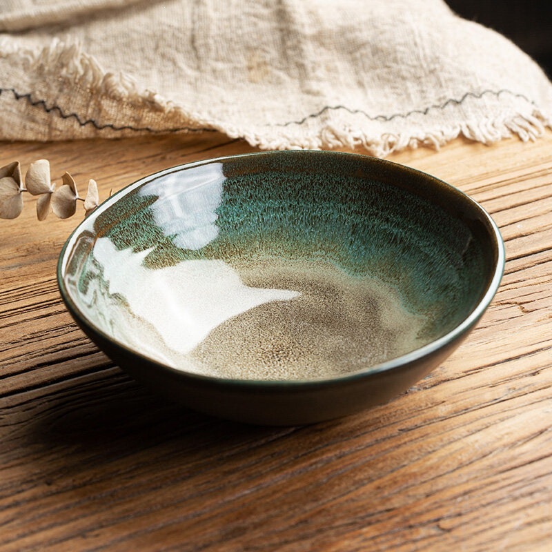 Nordic Style Creative Ramen Bowl, Household Retro Soup Bowl, Underglaze Color Craft Ceramic Bowl