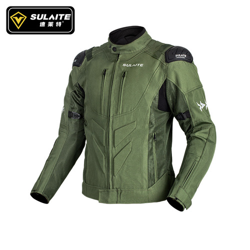 SULAITE Motorcycle Riding Suit Road Protective Racing Suit Summer Breathable Motorcycle Equipment Men's Jacket Set