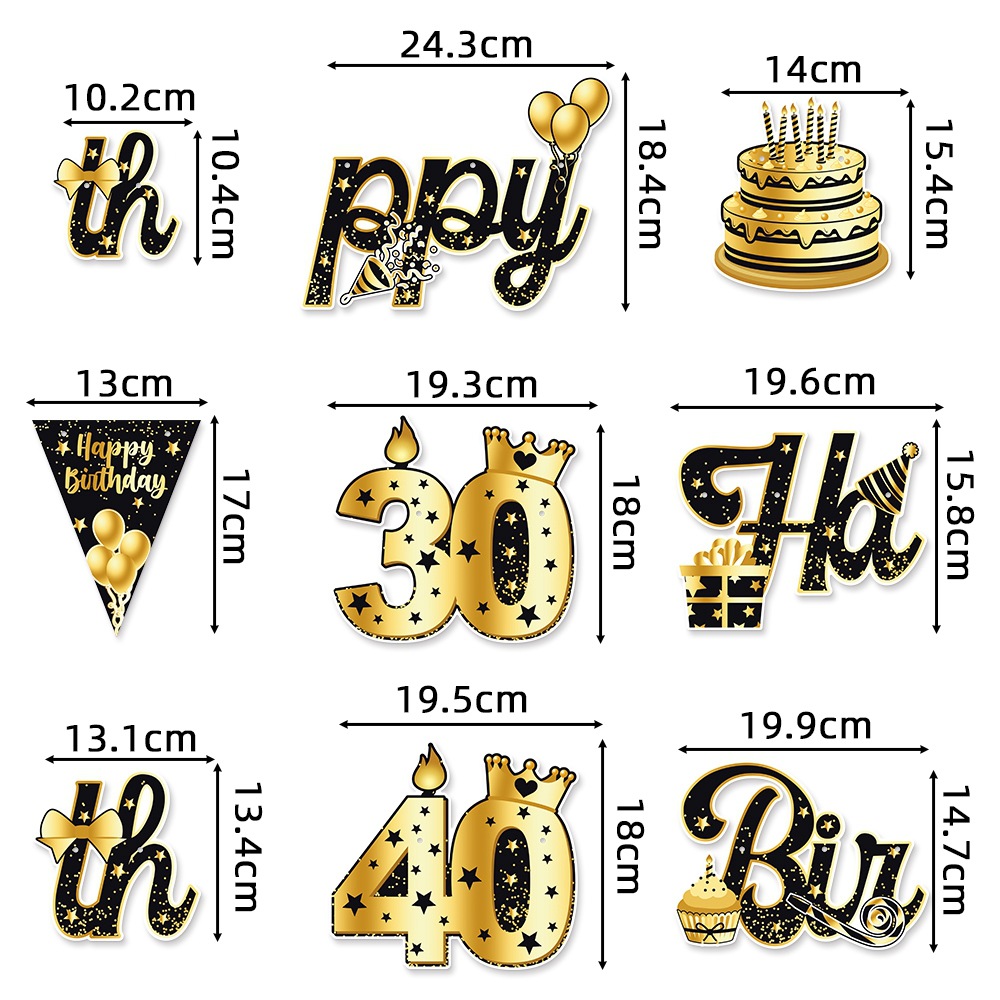 Nuevo estandarte de decoración de fiesta de cumpleaños 30 años 40 cumpleaños decoración de cumpleaños decoración de cumpleaños bandera