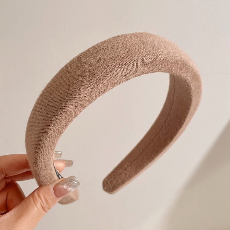 Otoño e Invierno Internet celebridad nueva diadema marrón femenino alto cráneo superior horquilla pelo de ala ancha pelo paquete presionando headwear lavado de cara diadema al por mayor