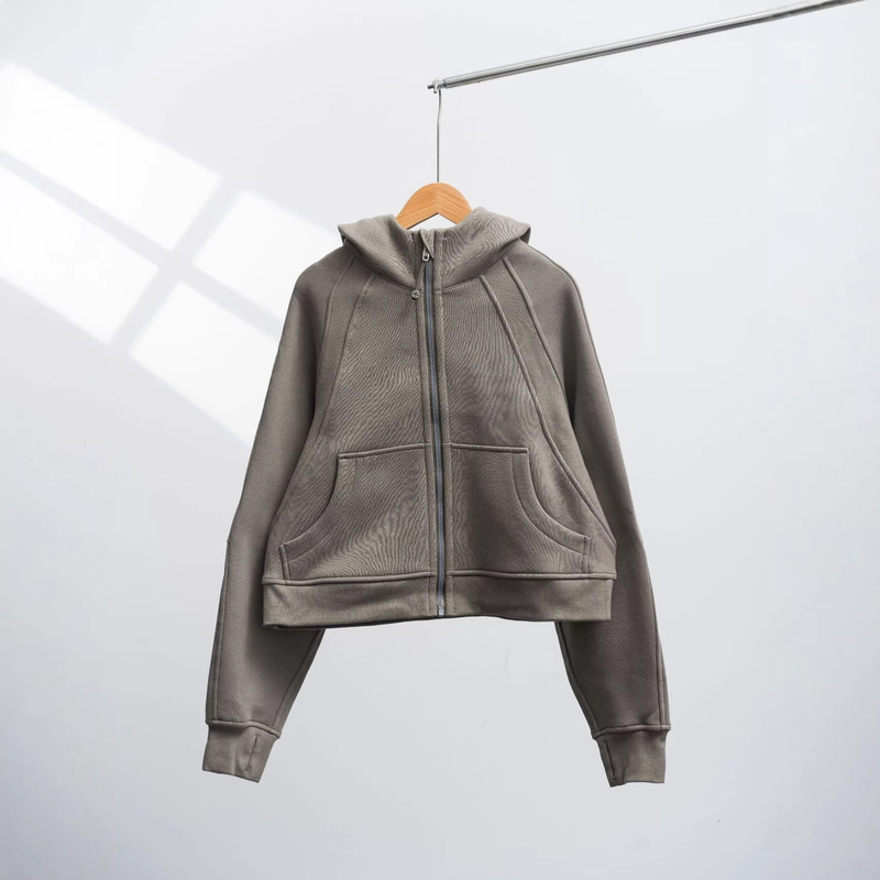 Lulu Original Scuba Yoga Wear Full-Zip Hooded Sweatshirt Women's Loose-Fitting Sports Autumn and Winter Fleece Jacket Lulu Original Scuba Yoga Wear Full-Zip Hooded Sweatshirt Women's Loose-Fitting Sports Autumn and Winter Fleece Jacket