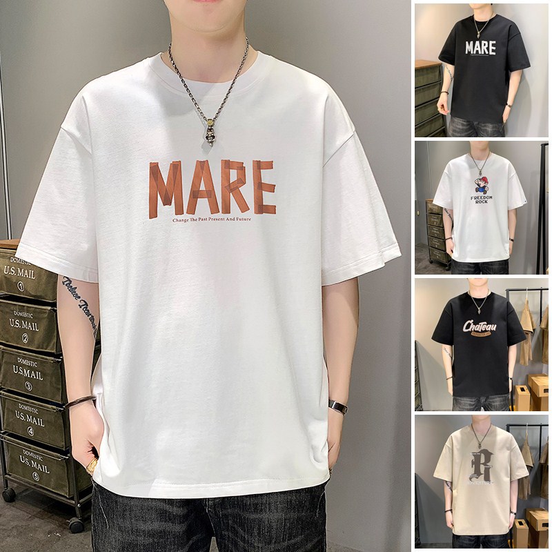 短袖t恤男士夏季新款圆领大码青年美式复古冰丝棉半袖T恤上衣男款详情3