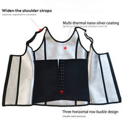Cross-border breast support women's body shaping and tummy control corset neoprene waist protector shapewear three-layer cloth sweat vest