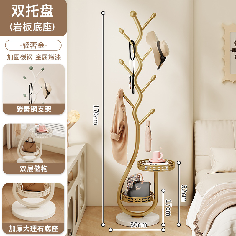 Dormitorio, perchero de rama de árbol de lujo ligero, estante de ropa de arte de hierro, entrada, perchero vertical de piso