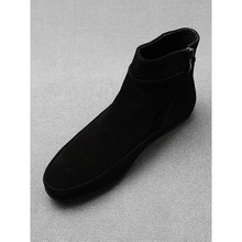 男鞋英伦磨砂高帮男鞋反绒皮高帮潮男鞋时尚真皮男靴瘦版休闲皮鞋