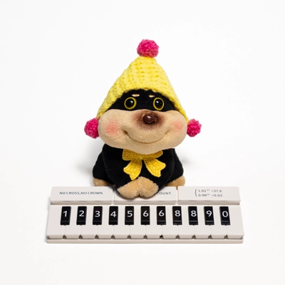 Gulu Handmade Original Bee Dog Nömrəli dayanma kartı - yellow-hat-yellow-bow-bee-dog-piano-parking-sign