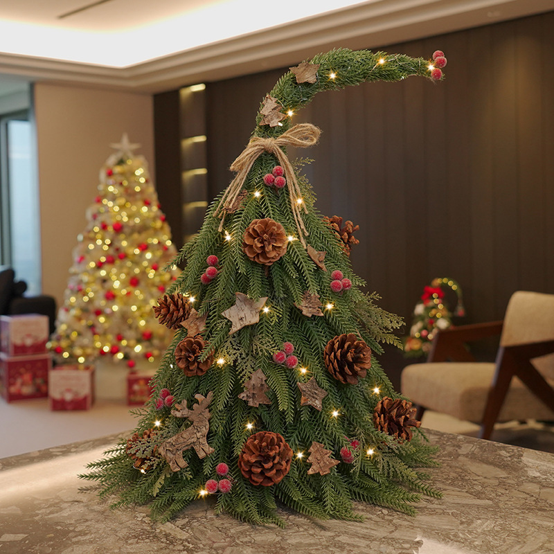 新しいクリスマスツリー純粋な PE シミュレーションノーベル松の木高級レストランホテルのデスクトップ装飾品クリスマス装飾品卸売|undefined