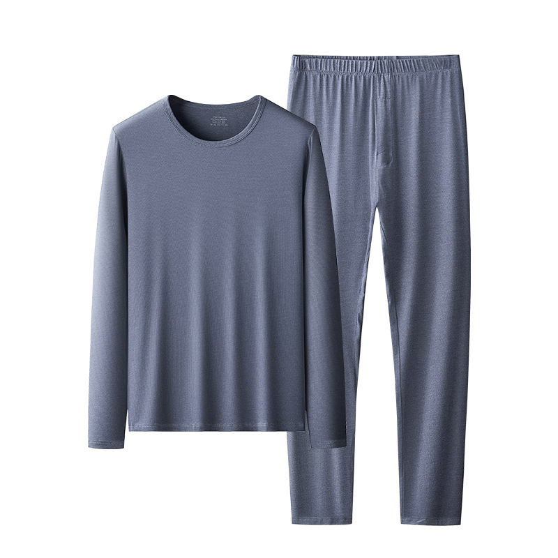 Proteína Péptido Aminoácido Otoño/Invierno Ropa de otoño de terciopelo alemán para hombres Pantalones largos Traje de color sólido más ropa interior térmica de base gruesa de terciopelo