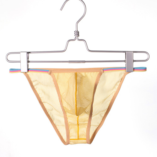 Foreign trade see-through striped sexy men's underwear low-waist sexy hairy men's sexy high-cut briefs B643