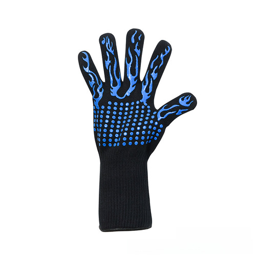 High-temperature resistant 500-800 degree barbecue fireproof protective gloves, thickened heat insulation microwave oven oven BBQ gloves