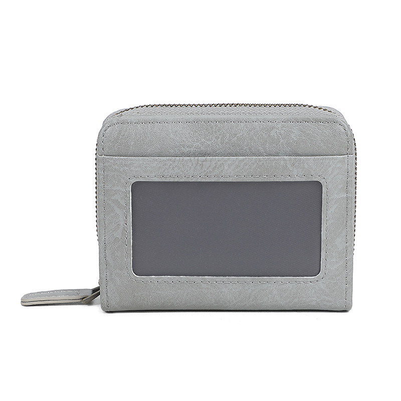 Bolso de órgano con cepillo antirrobo de cuero PU-transfronterizo, monedero simple de gran capacidad multifuncional, cartera de tarjetas RFID