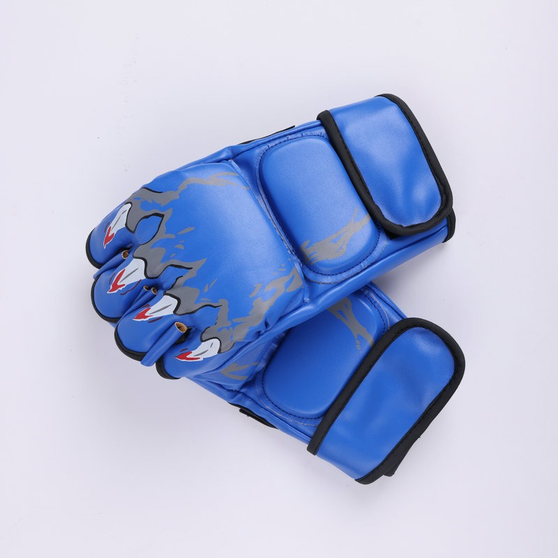 Medio dedo guantes de boxeo adultos niños Sanda lucha UFC guantes de boxeo Muay Thai boxeo entrenamiento MMA guantes de boxeo