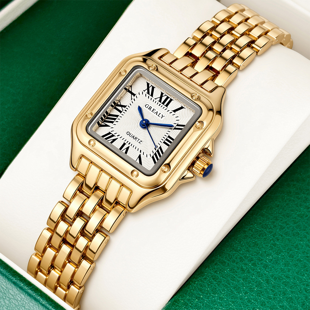 Cross-Border Women's Quartz Watch, Popular Square Waterproof Watch, Custom New Fashion Wristwatch, Foreign Trade Wholesale