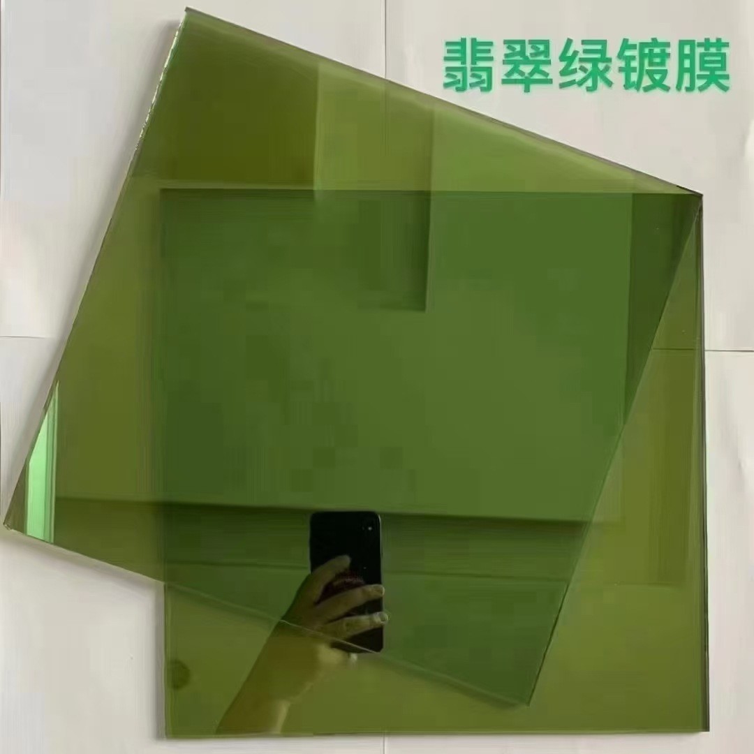 绿色镀膜玻璃原片现货供应5mm浅绿深绿灰色茶色幕墙反光.蓝欣玻璃