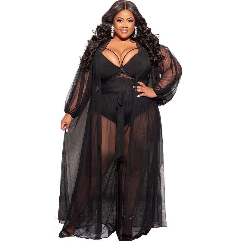 Damesæt buksesæt til plus size med flagermusærmer elegant_voghion.com