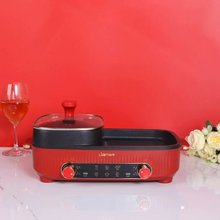 Lianchuang Shabu-Shabu and Grill Combo Df-Ov510M Left Shabu-Right Grill 1.7L Capacity Shabu-Shabu and Grill Combo Pot Gift Wholesale