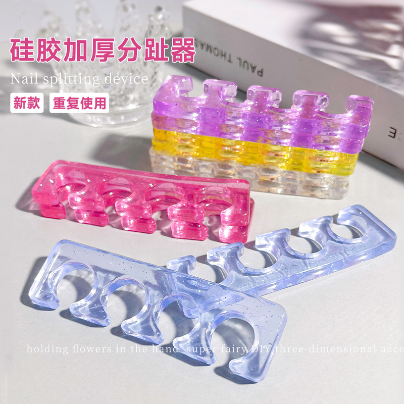 Silicone nail nail splitter finger splitter soft elastic applicator nail polish separator nail tools supplies wholesale