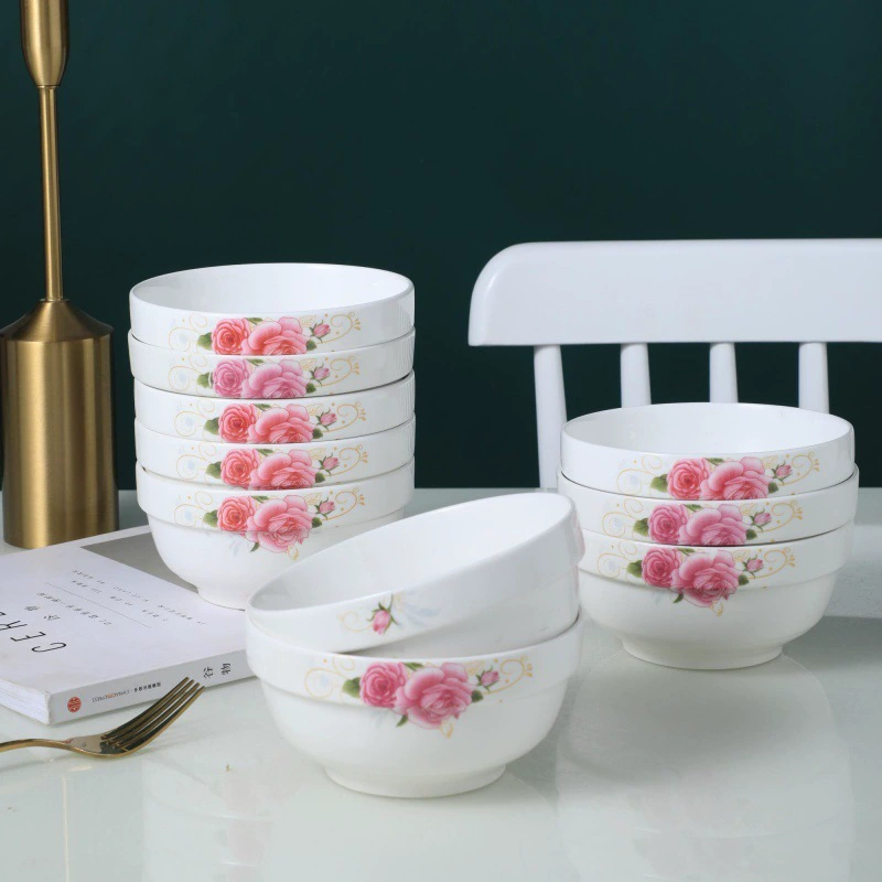 Ceramic big tableware for food, increased thickness, 10 pieces