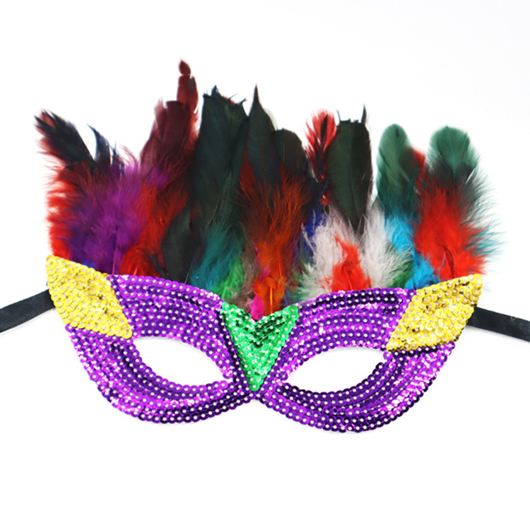 Carnaval europeo y americano Mardi Gras máscaras doradas morada-verde - sequela máscaras de fiesta bar transfronterizas