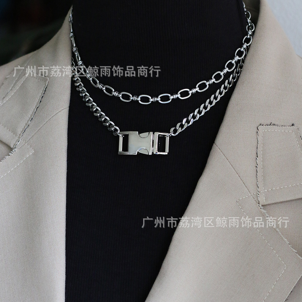 Korea Simple Function Chain Chain Choker Necklace Short Chain Necklace Titanium Steel display picture 8
