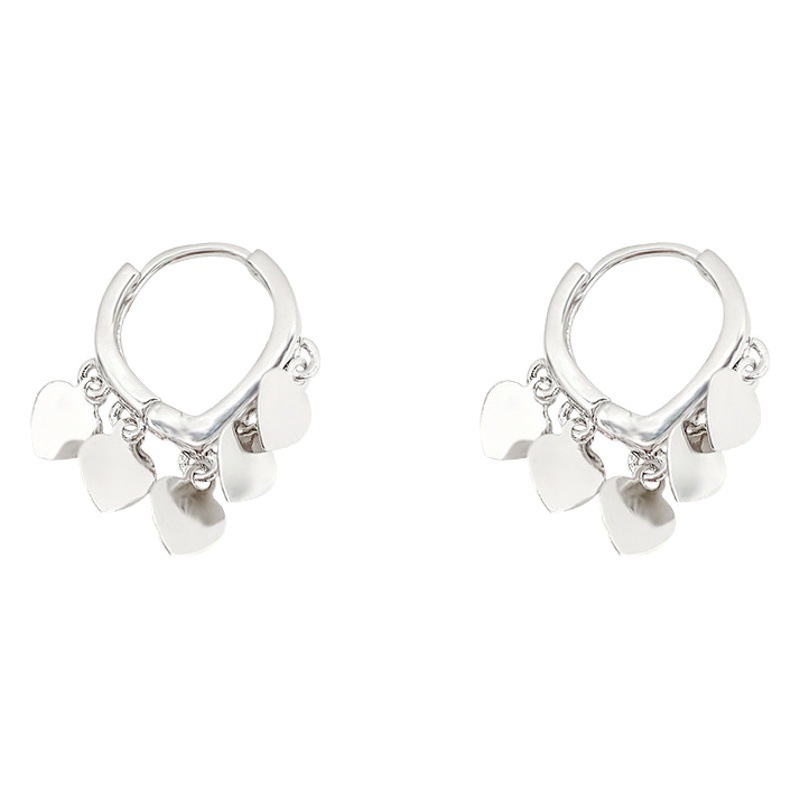 Cold Scenery Face Love Ear Buckle Women's ins All-match Elegant Internet Celebrity High-end Earrings 925 Silver Needle Distinctive Earrings