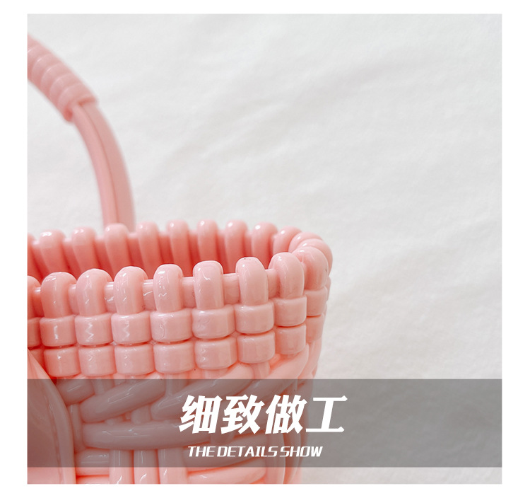 2025 New trendy and versatile crossbody mini vegetable basket jelly bag, fashionable hand-held woven bag, mini tote women's bag undefined