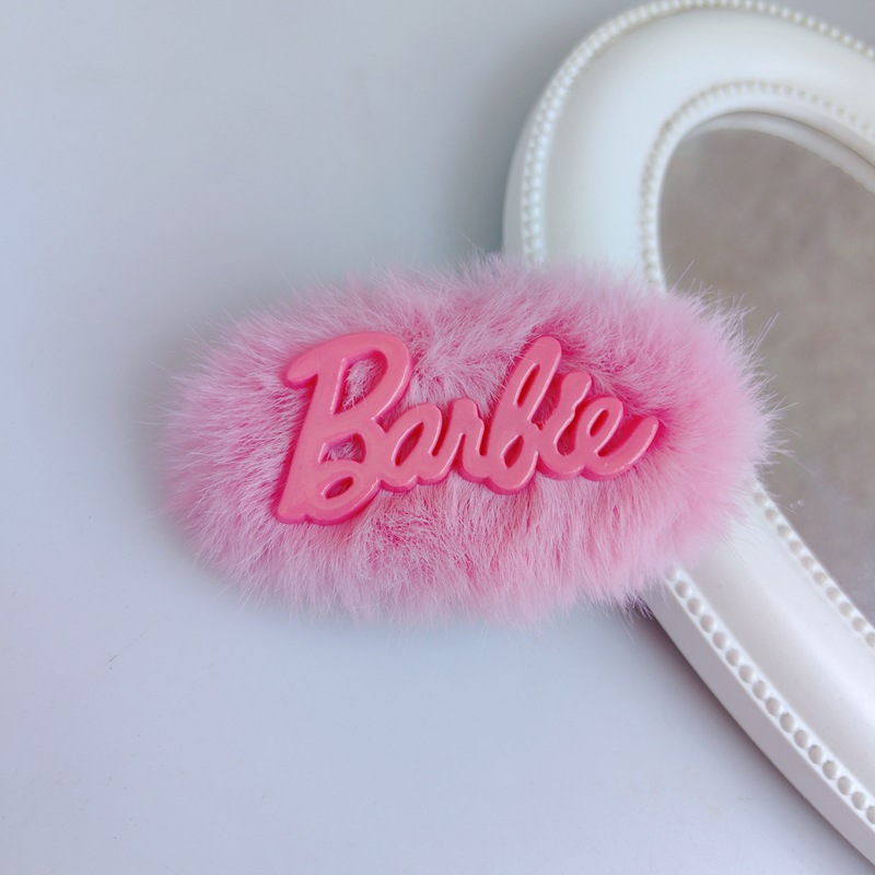 Nuevo Super flash rhinestone letra Rosa conejo pelo BB clip amor traje horquilla 2 una tarjeta Barbie carta accesorios para el pelo