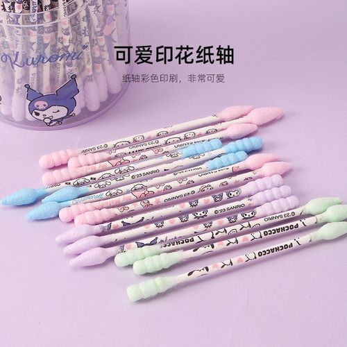 Sanrio Kurome Cinnamon Dog Cotton Swab Multifunctional Spiral Double-Headed Cleaning Disposable Cotton Swab Cute Ear Picking