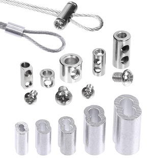 Wire rope lockwire double hole aluminum sleeve aluminum alloy chuck adjustable tightening lock self-locking fastening wire rope