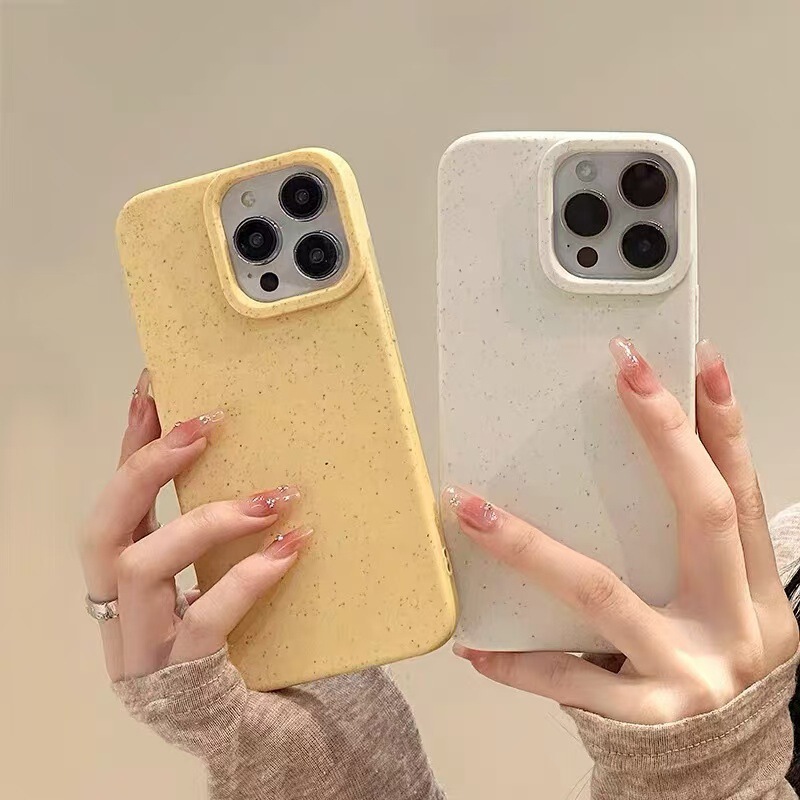 Wheat Shell Phone Case Suitable for iPhone 15, Apple 17 Air, Solid Color, Simple, 16 Pro, Foreign Trade, 14 Pro Max, New