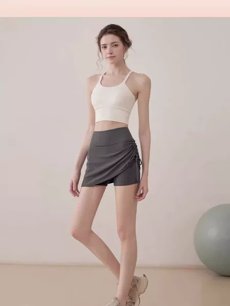 Lulu-style drawstring tennis skirt, sports short skirt for women, yoga skirt, running training yoga pants skirt, fitness wear