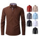 Cross-border New Men's Shirt Solid Color Long Sleeve Men's Shirt Casual Simple Slim Business Fashion Shirt Men's Wear
