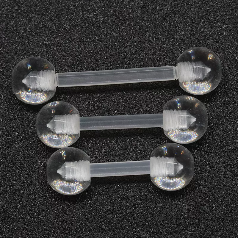 厂家批发透明耳骨钉唇钉穿孔饰品鼻钉穿刺饰品眉钉亚克力唇钉