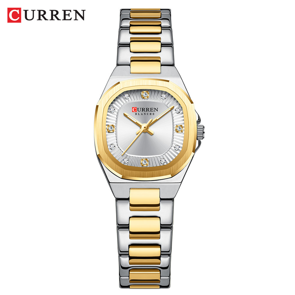 CURREN 9104 mujer cuadrado reloj de moda reloj de cuarzo impermeable reloj de acero reloj image 7