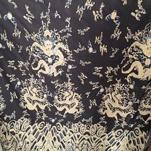 经典复古蓝龙纹 棉麻布料 1.4m宽 12元/0.63m 服装面料 装饰背景