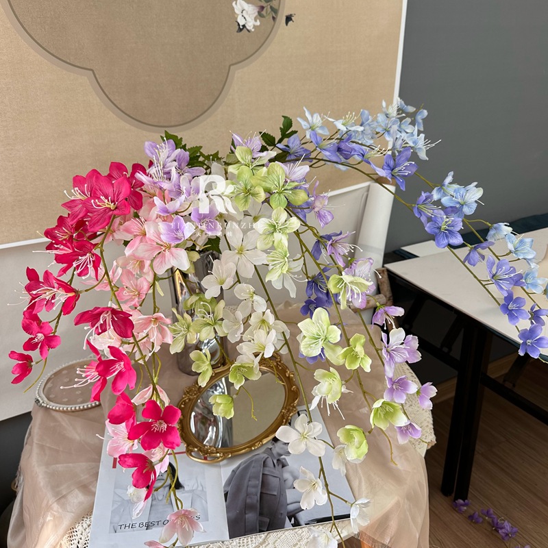 Simulation Wisteria Jasmine Flower Fake Flower Hibiscus Flower Wedding Hall Ceiling Decoration Wedding Background Floral Home Placement Flowers 