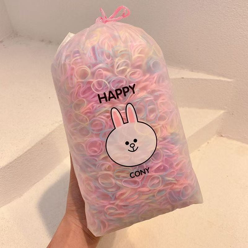 Cuerdas de cabeza de color mujeres negras coreanas niños lindos espesar banda de goma desechable toque de cabello red de pelo anillo