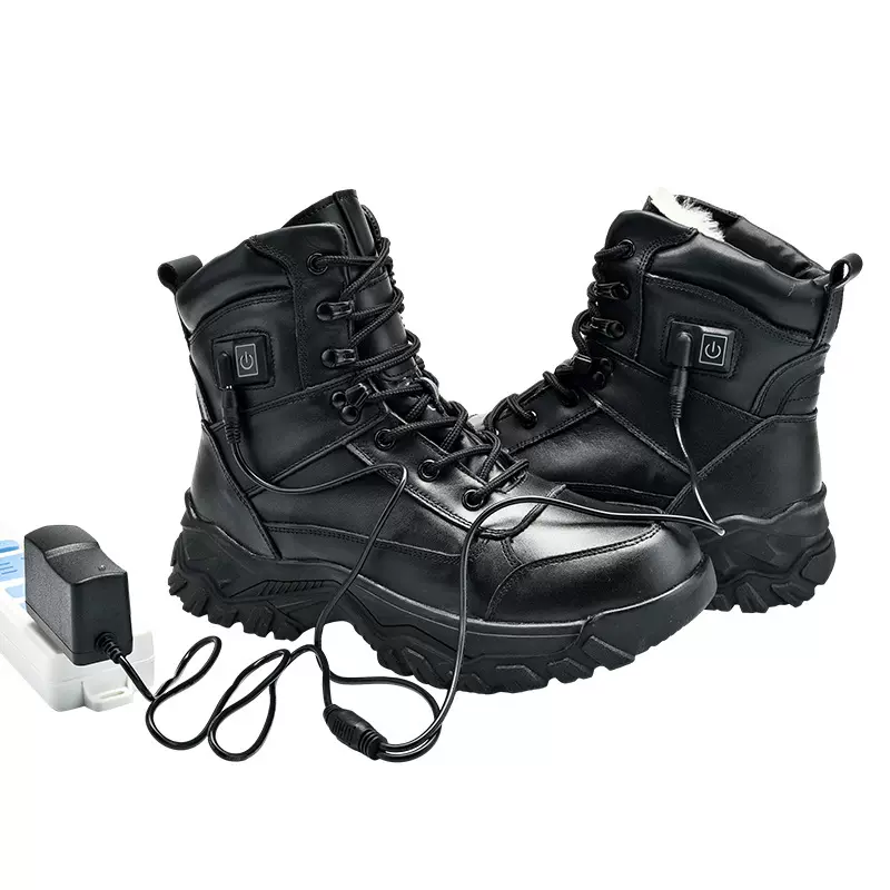 防滑电加热雪地靴男防水防寒鞋加厚加绒棉靴冬抗寒保暖冰钓靴户外