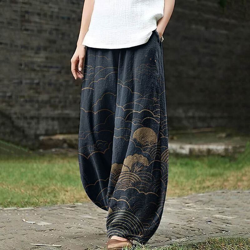 2025 Amazon Spring and Autumn Pants with Pockets 3D Print European and American Hot Selling Lantern Pants Plus Size Women's 2025 Amazon Spring and Autumn Pants with Pockets 3D Print European and American Hot Selling Lantern Pants Plus Size Women's
