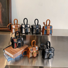 儿童包网红走秀款韩国版洋气撞色格子女童手提斜挎包包女包潮