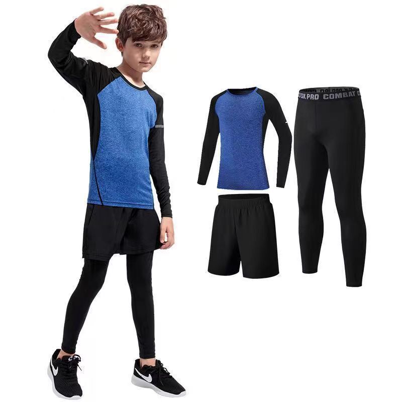 Children's Tight Training Clothes, Spring & Fall Sports Suits, Basketball Clothes, Football Quick-Drying Clothes, Fitness Clothes for Boys and Girls