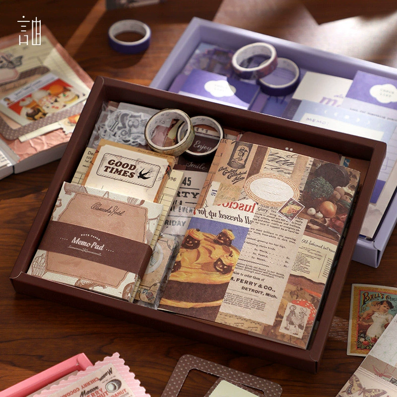 Трансграничная Горячая Xinmo теплая серия доставки английская версия творческий простой стиль Подарочная коробка костюм Ретро Художественная девушка сердце рука