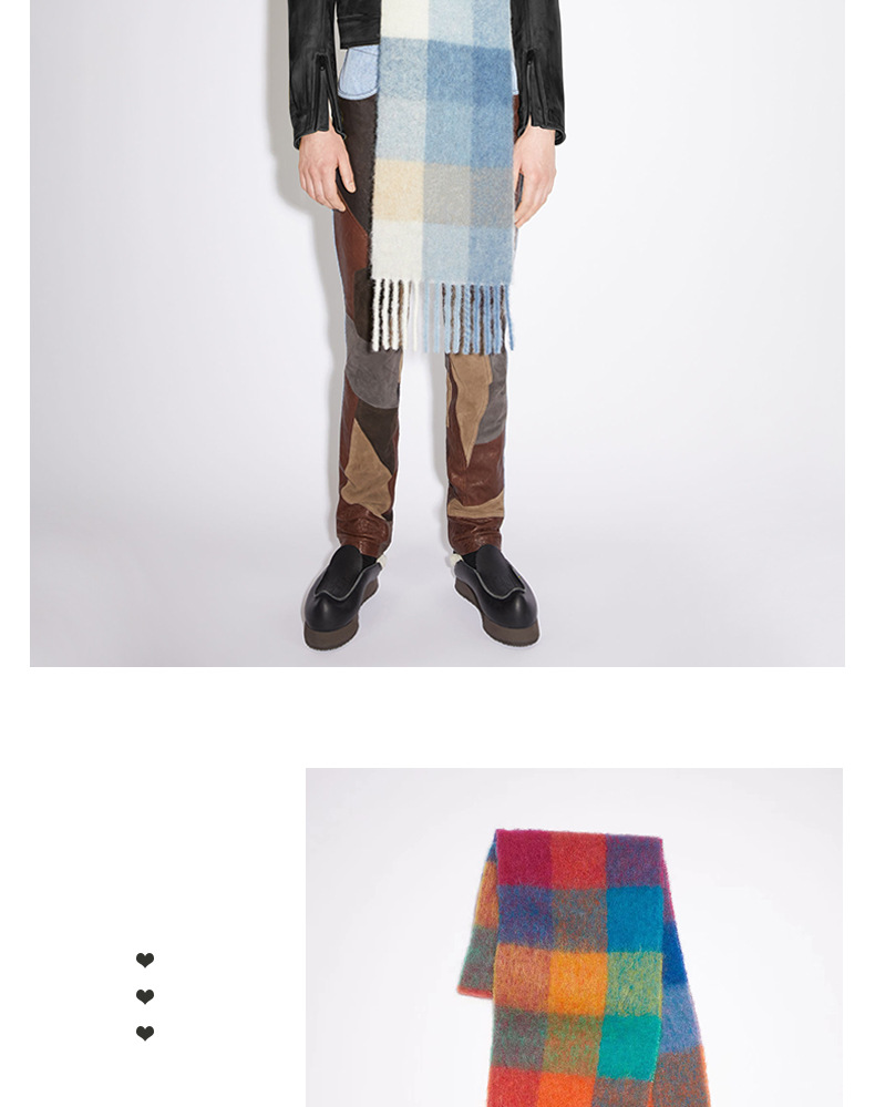 Women's Scarves Plaid Scarf New Stitching Cashmere-like Mahaired Women Warm Shawl _voghion.com