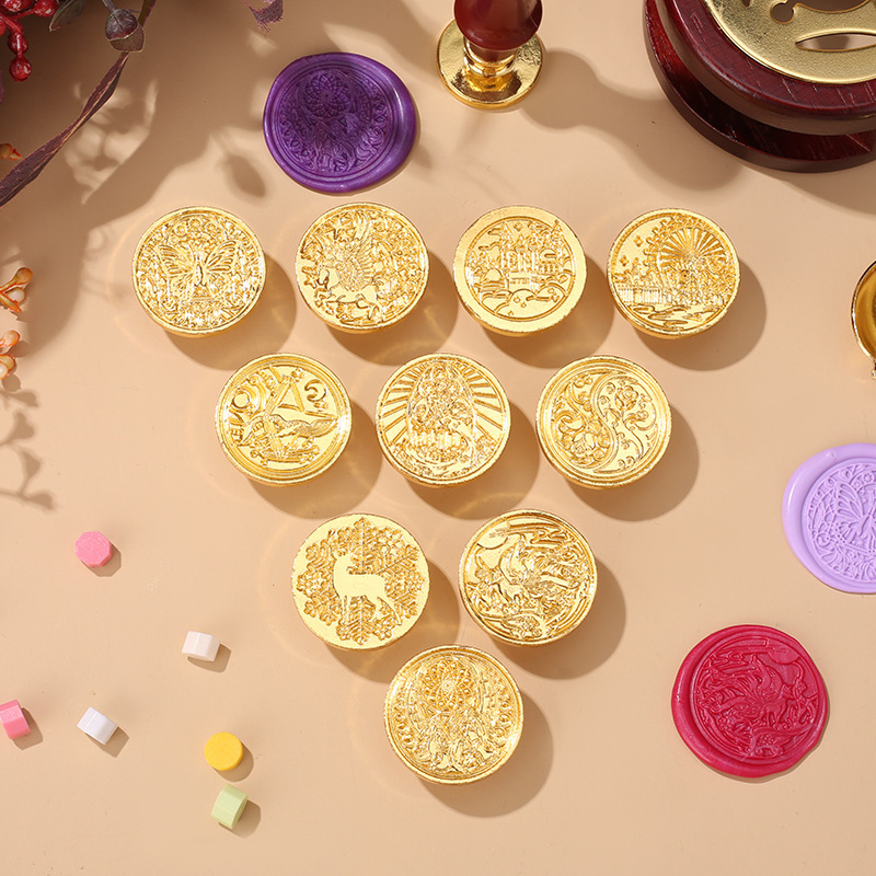 Fire paint seal seal head beautiful retro relief seal a set of envelope hand account fire paint wax grain creative gift