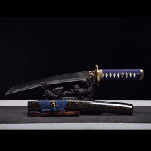 龙泉市刀剑手工锻打短剑日式短刀手工研磨短刀防身冷兵器未开刃