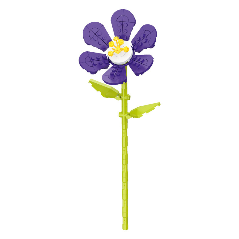 钻马积木花永生花束抱抱桶仿真花小颗粒积木DIY玩具七夕女生礼物|undefined