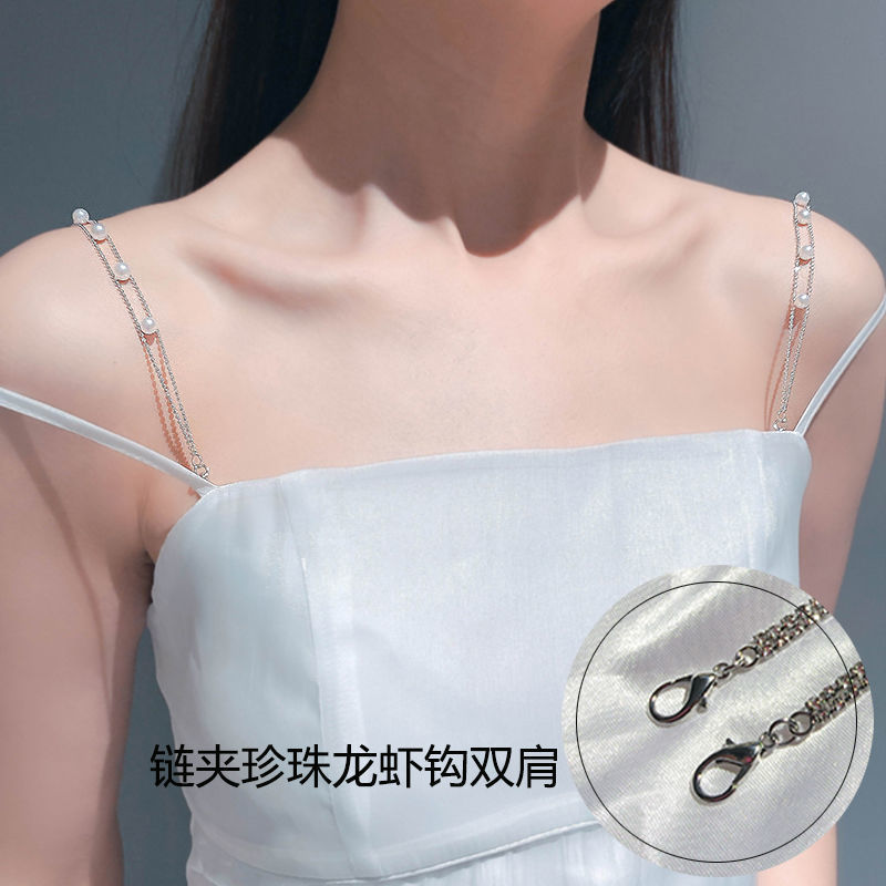 Cordillera de hombro cadena de ropa de abrigo ajustable reemplazable accesorios de diamante de pecho expuestos ropa de perlas