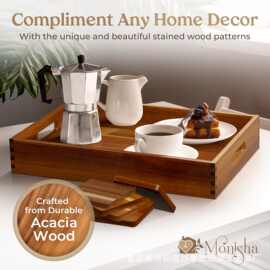 木质收纳托盘简约长方形茶水点心水果放置盘实木餐厅带提手上菜盘